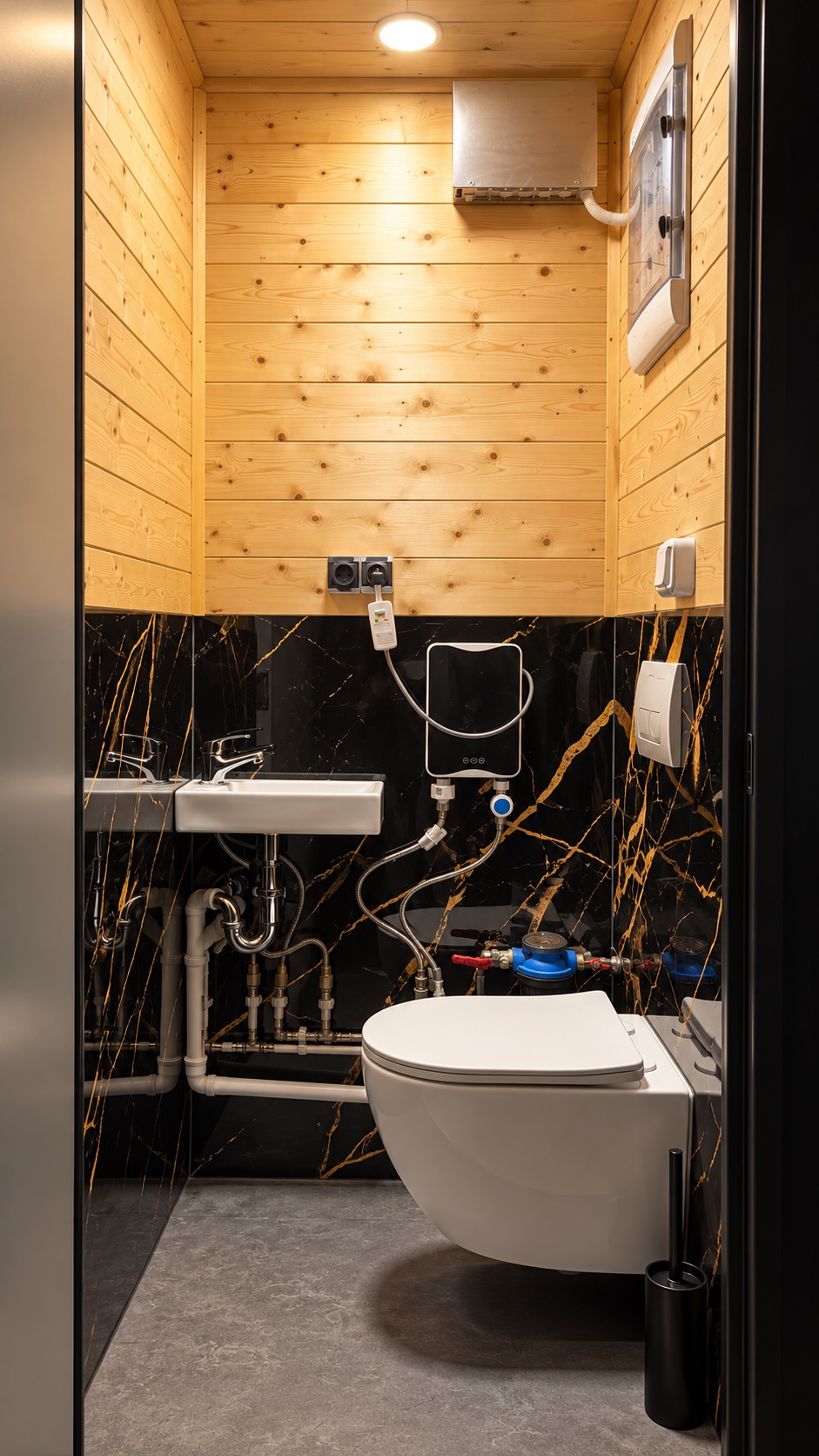 Zaplecze sanitarne w prototypie Fabryki SPA